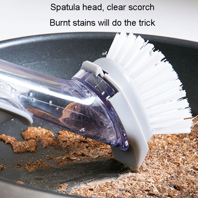 Kitchen Long Handle Automatic Liquid Filling Non-Stick Pan Scrubber Brush  Cleaning Brush, Style: Brush+Sponge