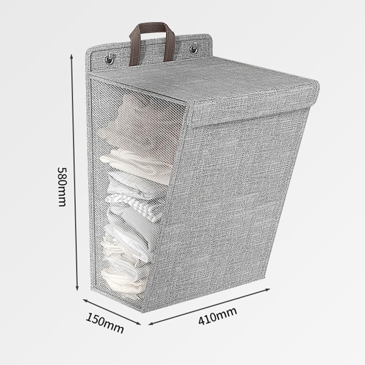 Cesta colgante plegable para la colada, organizador de ropa sucia con tapa,  color: gris 56 x 39 x 13 cm