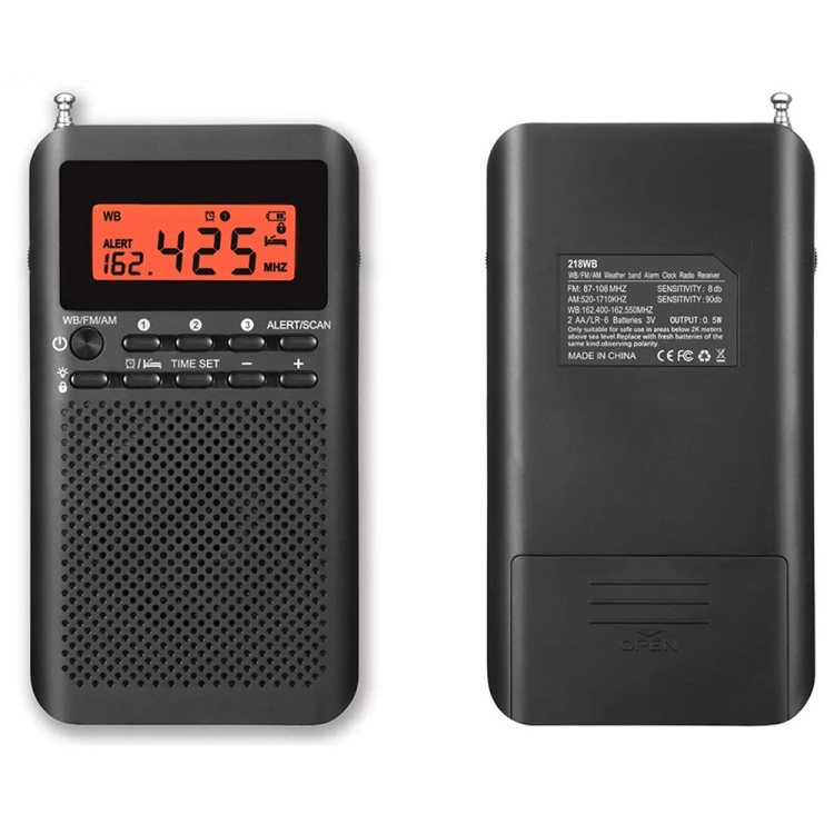Auricular Radio Reloj Despertador Portatil Am Fm 2 Bandas C