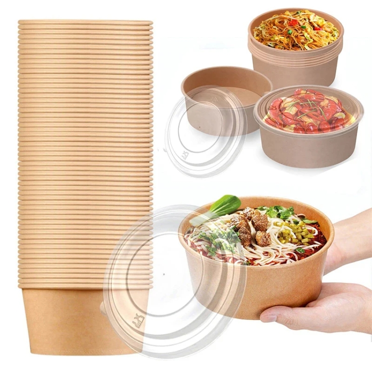 50pcs Disposable Round Lunch Box Plastic Bowl Thick Transparent Convenient  Bowl Packed Bowl Pp Lunch