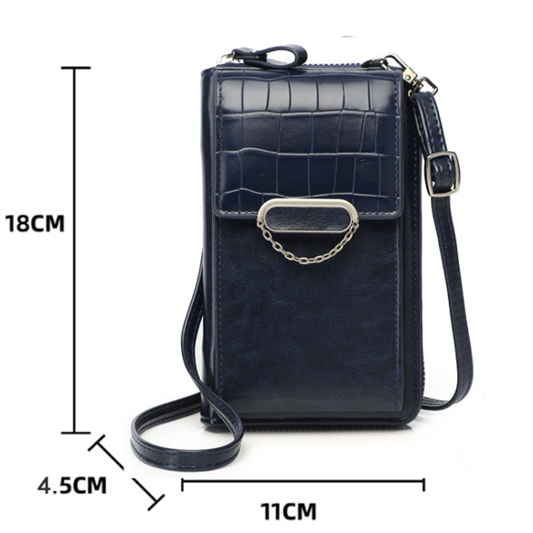 Bolso vertical para teléfono móvil para mujer Bolso tipo bandolera Cartera  multifuncional de gran capacidad (negro)