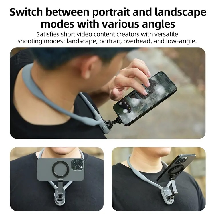 TELESIN Magnetic Neck Mount Quick Release Holder Fr Mobile Phone Iphone 15  14 13