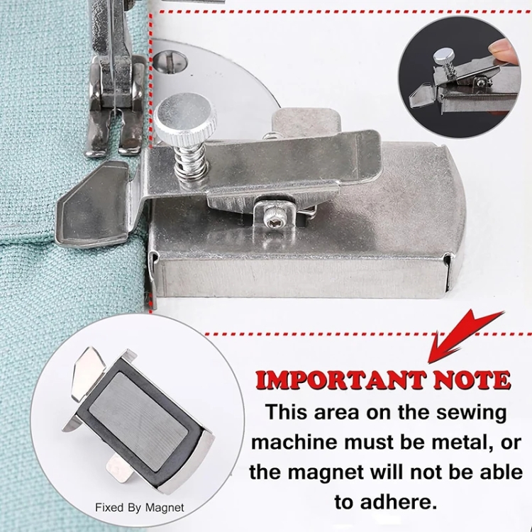 Guía de costura magnética, localizador de bordes, prensatelas para