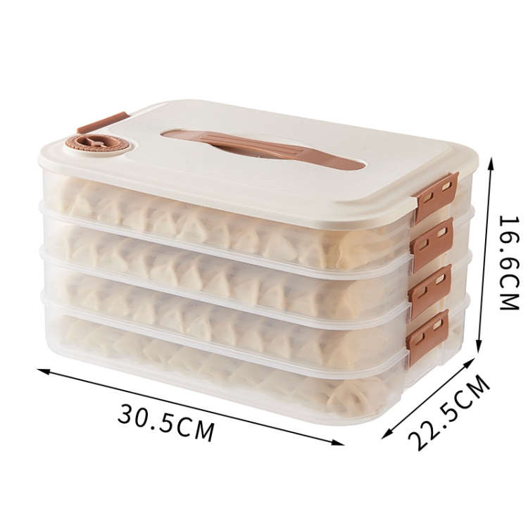 Caja de almacenamiento de bolas de masa hervida de 4 capas con tapa, caja  fresca congelada para bolas de masa hervida casera de calidad alimentaria