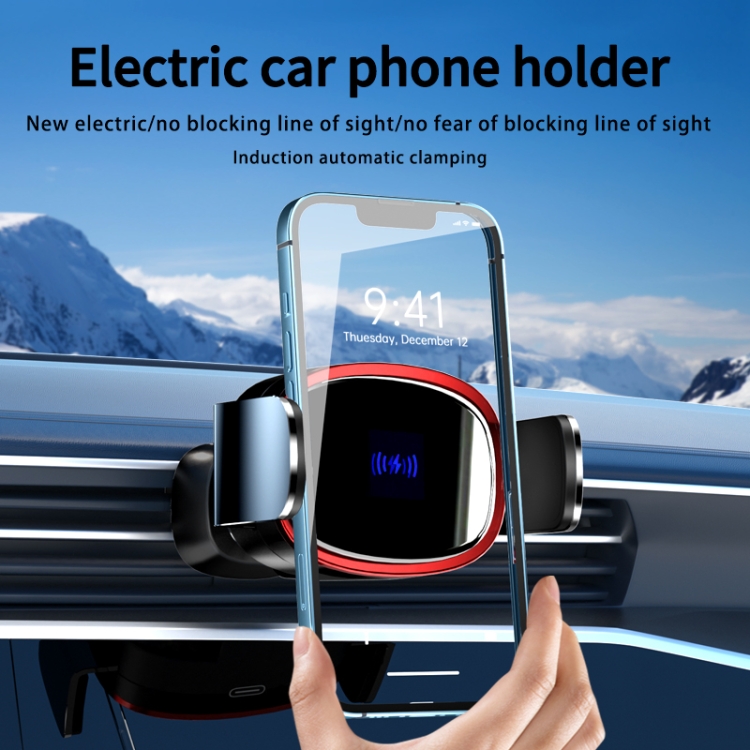 15W Car Wireless Charging Bracket Auto Induction Electric Navigation Bracket(Red) 15W Car Wireless Charging Bracket Auto Induction Electric Navigation Bracket(Red)