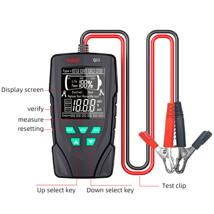 BSIDE Q11 Car Battery Detector 12V/24V Battery Life Capacity Internal  Resistance Tester
