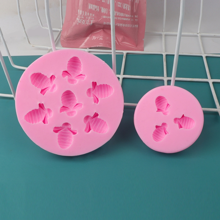 Little Bee Silicone Mold Fondant Chocolate Cake Mold, Spec: Mk-3171 Pink