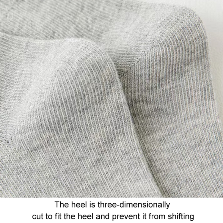 Children Cotton Solid Color Boneless Mid-Calf Breathable Sweat-Absorbent  Socks, Size: L(Grey)