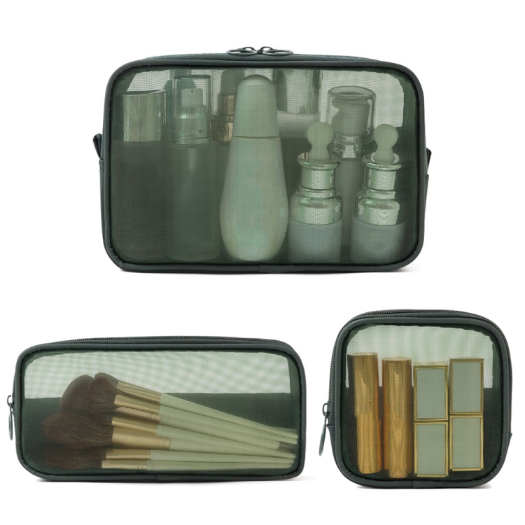Bolsa de aseo impermeable para viaje Bolsa de cosméticos de mano transparente portátil, Estilo: Pequeño Verde oliva - B1