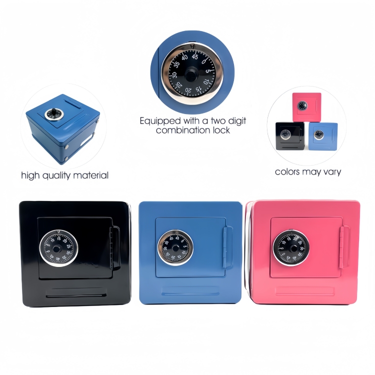 Tragbare Metall-Passwort-sichere Geldkassette, Sparschwein, Geld-Organizer  (blau)