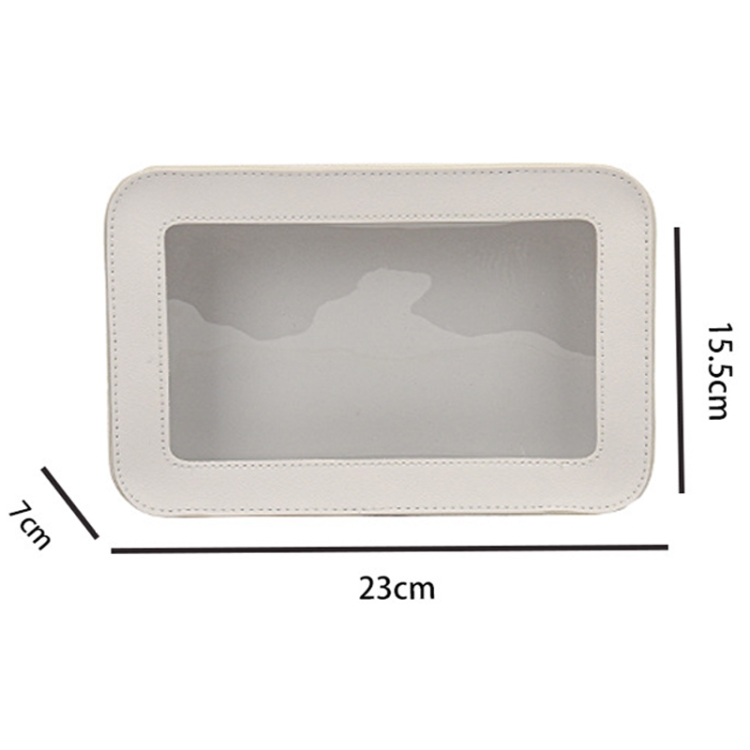 Bolsa de almacenamiento de cosméticos transparente de gran capacidad Embrague multifuncional portátil (blanco) - B2