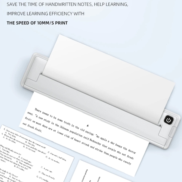 Petite imprimante thermique portative Bluetooth A4 pour bureau à domicile, imprimante  portable sans encre, modèle: 200 pièces de papier thermique