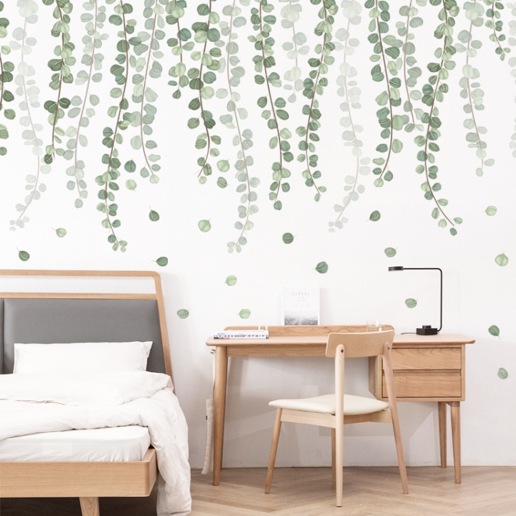 30x90 cm Adesivi murali semplici foglie fresche Carta da parati autoadesiva  per soggiorno, camera da letto, piante