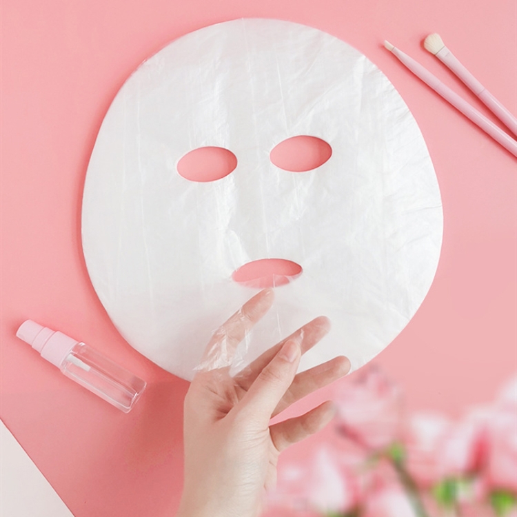 10packs Beauty Salon Plastic Disposable Face Mask Transparent Cling Film(100pcs/Pack) - B1