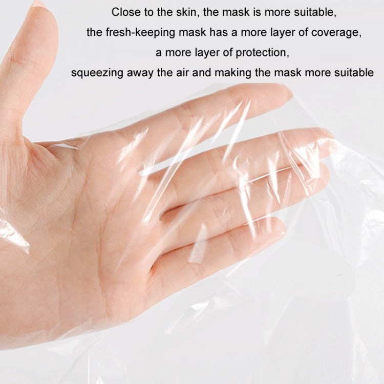 10packs Beauty Salon Plastic Disposable Face Mask Transparent Cling Film(100pcs/Pack) - B3