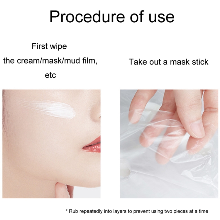 10packs Beauty Salon Plastic Disposable Face Mask Transparent Cling Film(100pcs/Pack) - B6