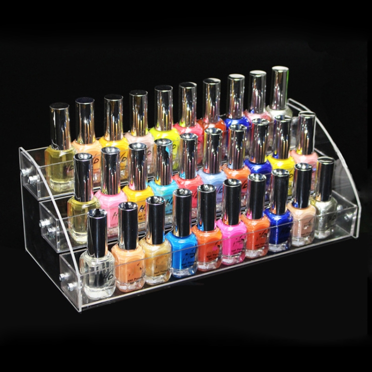 Estante de exhibición de esmalte de uñas acrílico de 7 capas, soporte de escalera transparente, soporte para botella de aceite esencial cosmético - B7