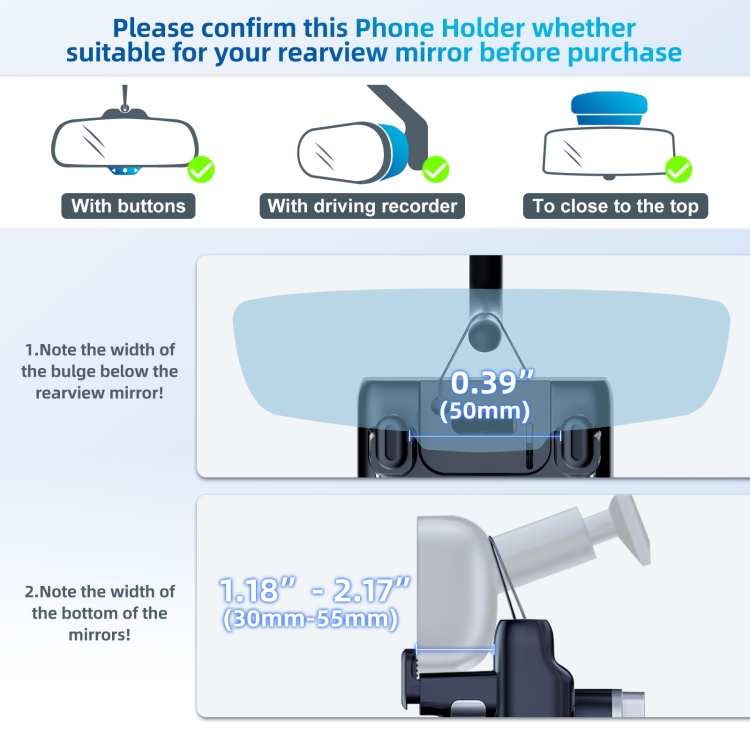 Car Rearview Mirror Phone Holder 360 Degree Rotation Smartphones Stand(Black) Car Rearview Mirror Phone Holder 360 Degree Rotation Smartphones Stand(Black)