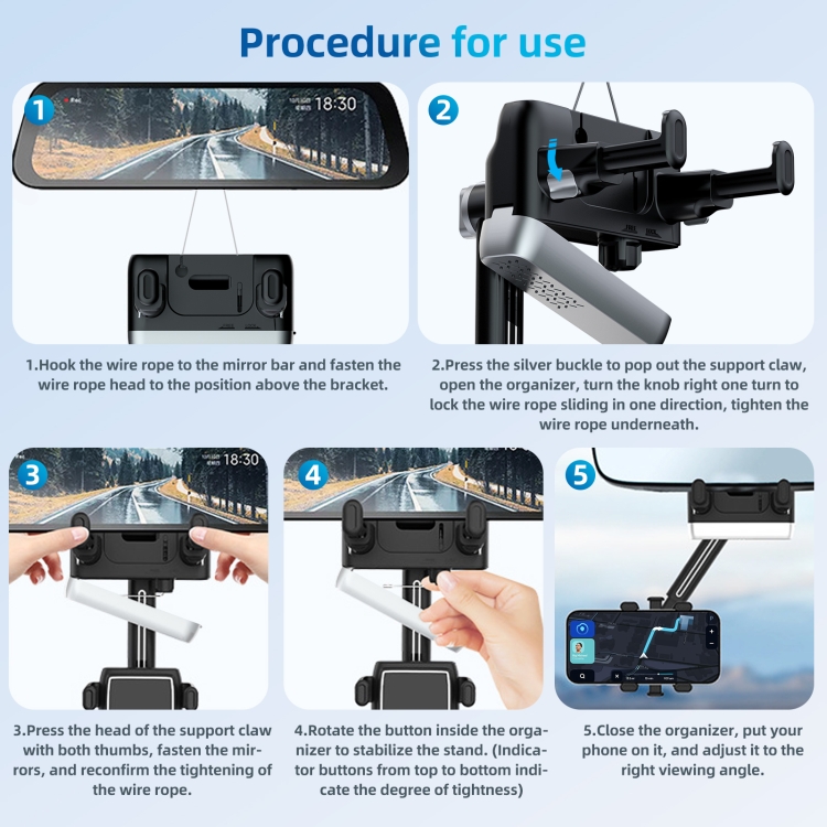 Car Rearview Mirror Phone Holder 360 Degree Rotation Smartphones Stand(Black) Car Rearview Mirror Phone Holder 360 Degree Rotation Smartphones Stand(Black)