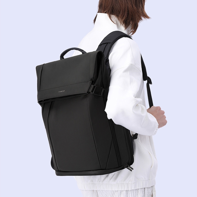 BANGE BG-7700 Large Capacity Mens Casual Double-Shoulder Backpack Student Computer Book Bag(Black) - B10