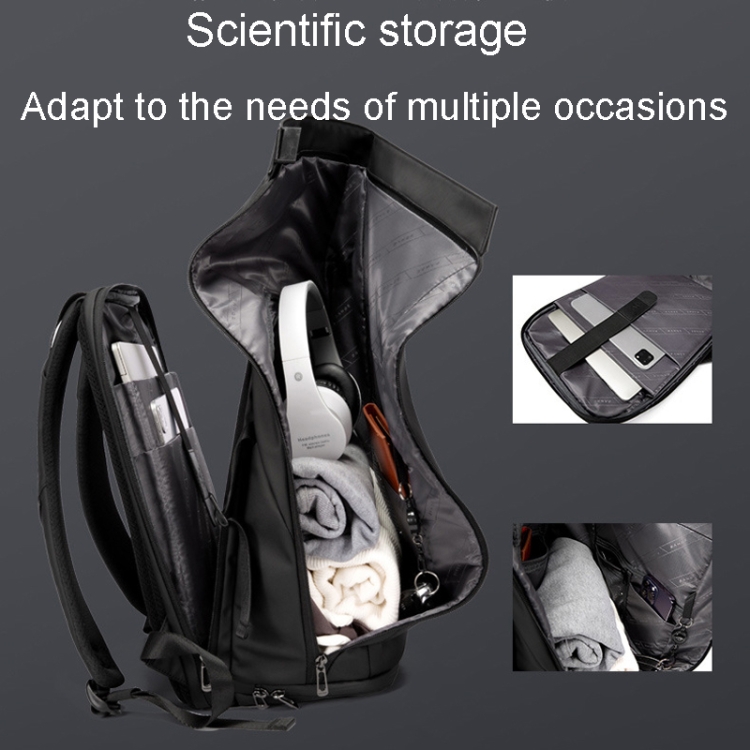 BANGE BG-7700 Large Capacity Mens Casual Double-Shoulder Backpack Student Computer Book Bag(Black) - B7
