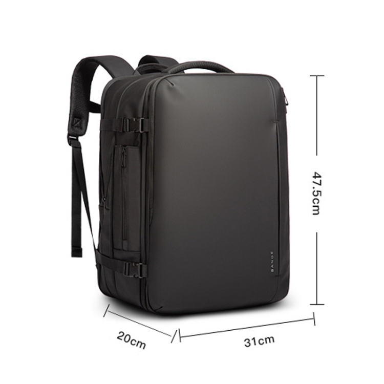 BANGE BG-1909 Small Mens Outdoor Double-Shoulder Backpack Waterproof Traveling Computer Bag(Black) - B1