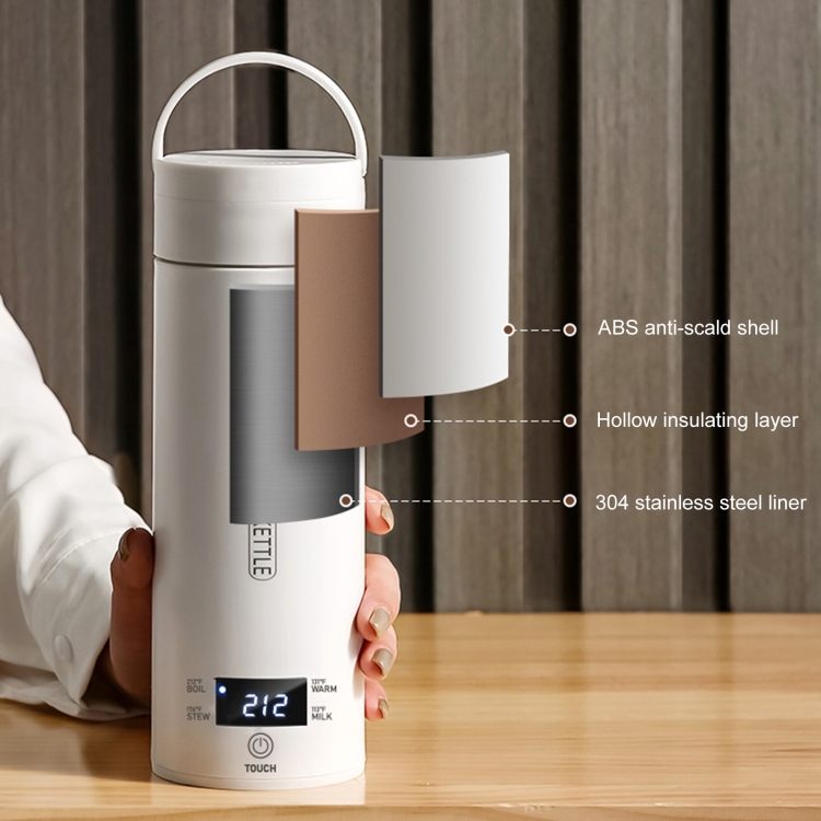 300W 500ml Electric Heating Water Cup Smart Boiling Kettle Temperature  Control Kettle, Spec: SUS304 UK Plug