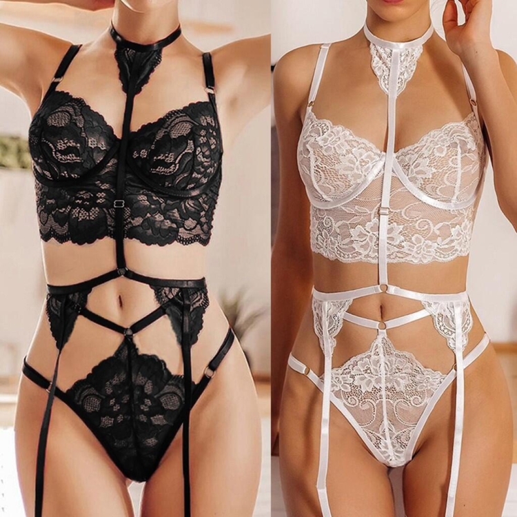 Women Sexy Slim Bra Thongs Set Lace Straps Lingerie Underwear