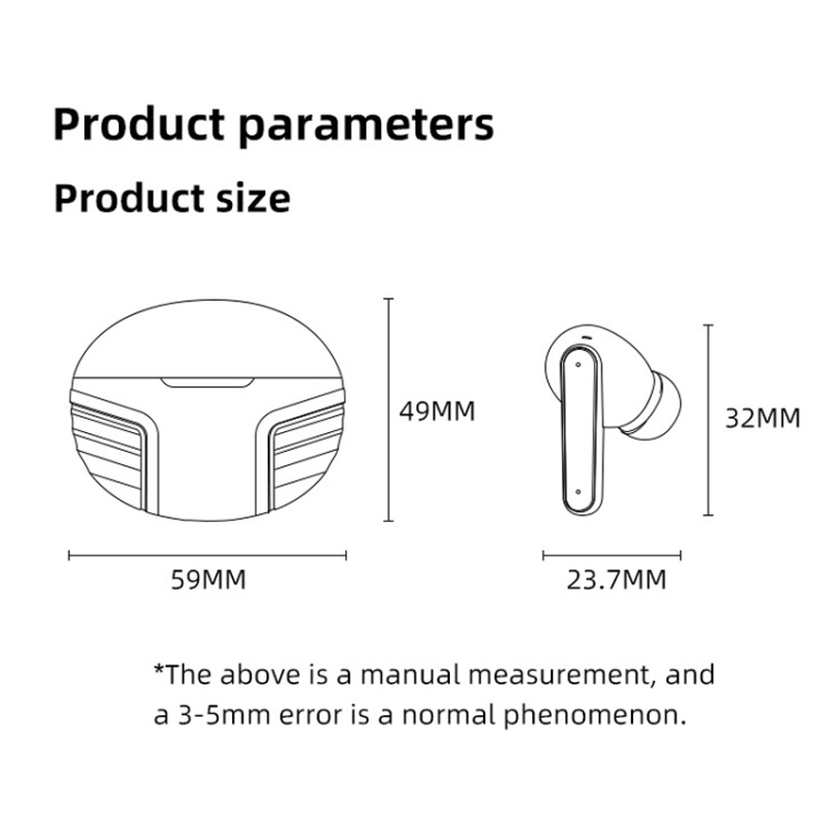 DE818 Bluetooth V5.3 In-Ear Headset ANC+ENC Noise Reduction Headphone With Charging Case(White) DE818 Bluetooth V5.3 In-Ear Headset ANC+ENC Noise Reduction Headphone With Charging Case(White)