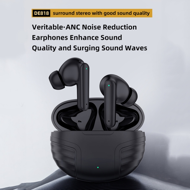 DE818 Bluetooth V5.3 In-Ear Headset ANC+ENC Noise Reduction Headphone With Charging Case(White) DE818 Bluetooth V5.3 In-Ear Headset ANC+ENC Noise Reduction Headphone With Charging Case(White)