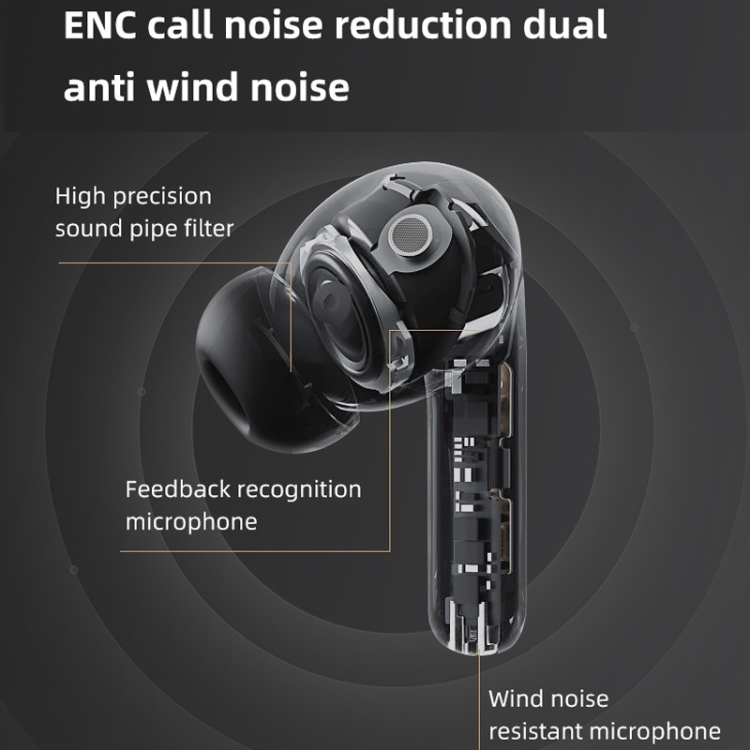 DE818 Bluetooth V5.3 In-Ear Headset ANC+ENC Noise Reduction Headphone With Charging Case(White) DE818 Bluetooth V5.3 In-Ear Headset ANC+ENC Noise Reduction Headphone With Charging Case(White)
