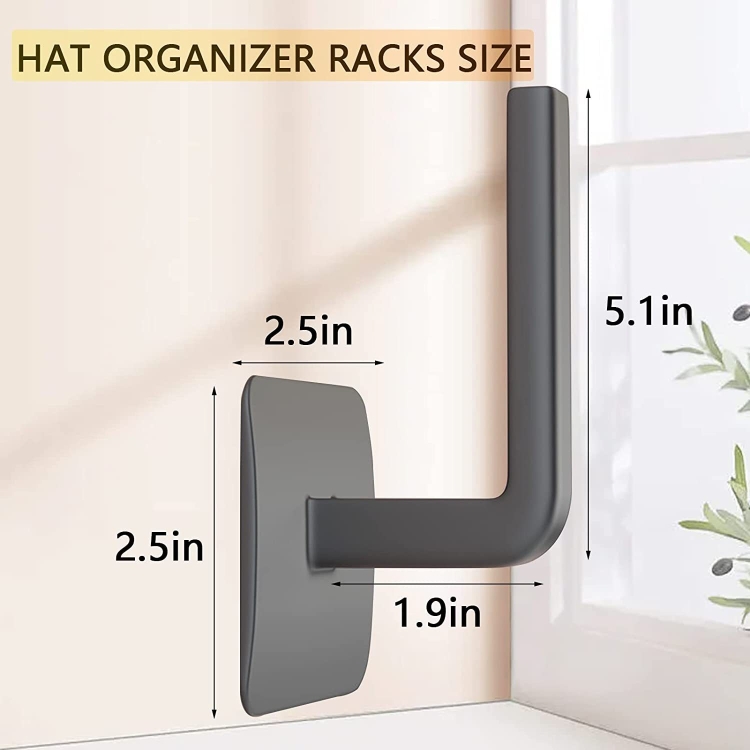  2pcs Adhesive Hat Hooks, Multi Purpose Wall Mounted