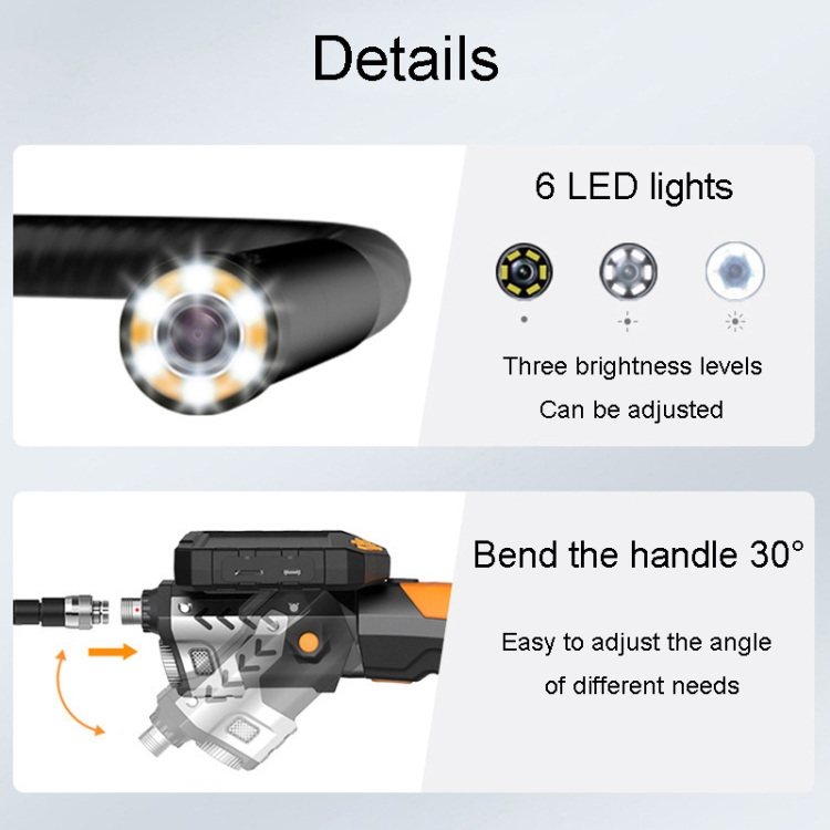 Teslong NTS300 5,5 mm-3M lente dual impermeable 5 pulgadas HD boroscopio industrial herramientas de reparación de automóviles - 7