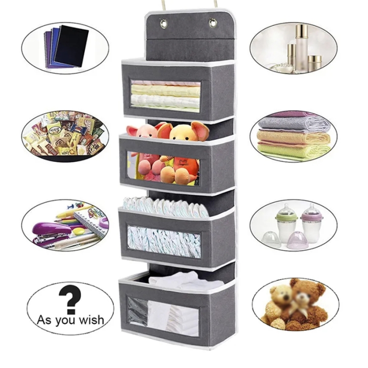 GD03 Wall-Mounted Fabric Storage Bag Wardrobe Room Door Behind Hanging ...