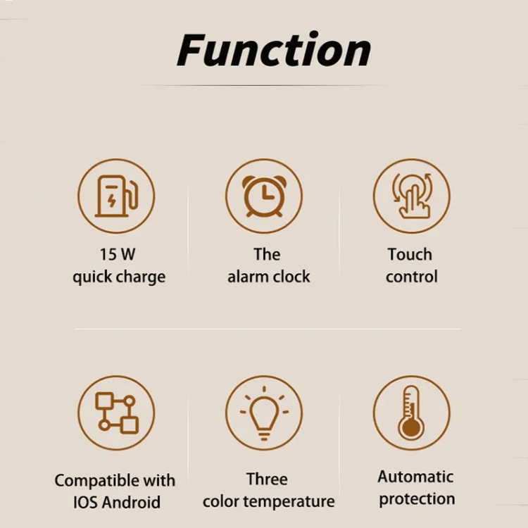 K22T 15W Multifunctional Rotatable Clock Night Light Wireless Fast Charger, Color: White K22T 15W Multifunctional Rotatable Clock Night Light Wireless Fast Charger, Color: White
