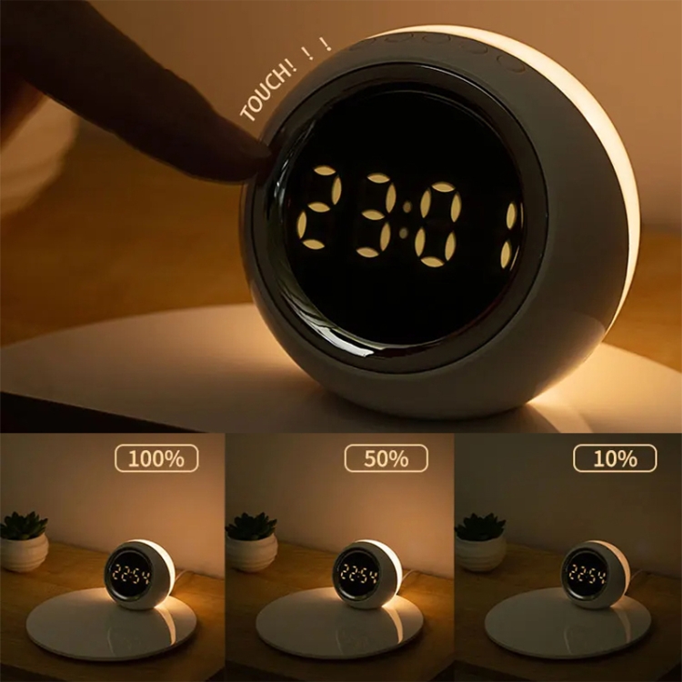 K22T 15W Multifunctional Rotatable Clock Night Light Wireless Fast Charger, Color: White K22T 15W Multifunctional Rotatable Clock Night Light Wireless Fast Charger, Color: White