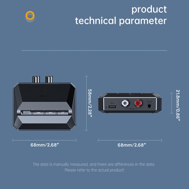 Bluetooth 5.3 Receiver NFC Function Stereo Amplifier To Wireless Adapter Bluetooth 5.3 Receiver NFC Function Stereo Amplifier To Wireless Adapter