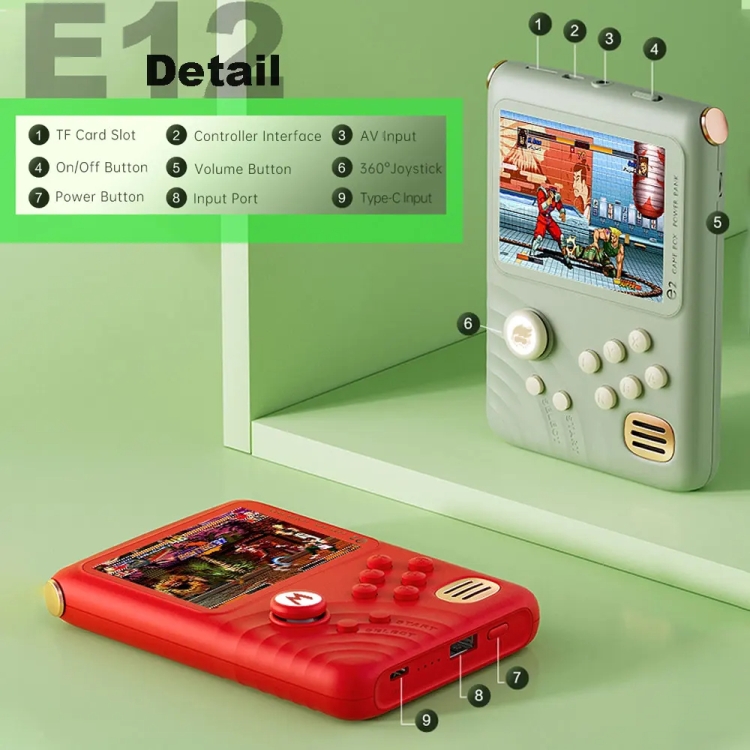 Mini Arcade Video Game Console De presente infantil Brinquedos 8 bits  Handheld Game Console Suporte TV Built-in 360 Retro Games (com duas alças)