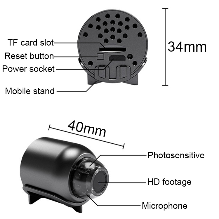 Mini cámara de vigilancia remota 1080P remota WIFI inteligente para el hogar HD de 2 millones de píxeles, especificación: X5 + 32G - B2