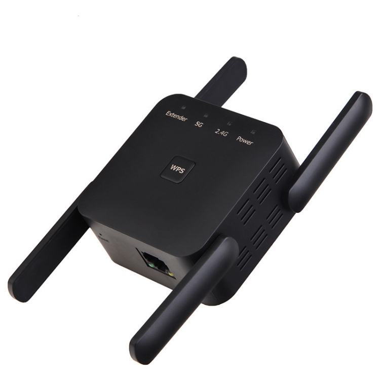 Repetidor amplificador extensor WiFi de 1200Mbps 2,4G/5G compatible con puerto Ethernet enchufe negro para Reino Unido - B2