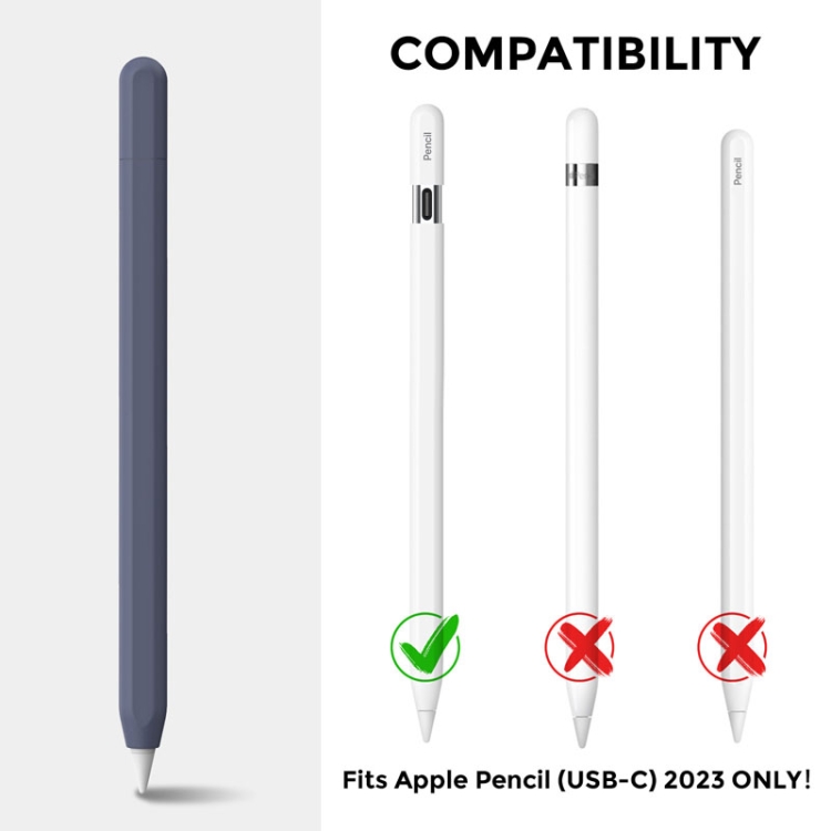 Para Apple Pencil 3 USB-C AhaStyle PT65-3 Funda protectora de silicona del mismo color (azul medianoche) - B1