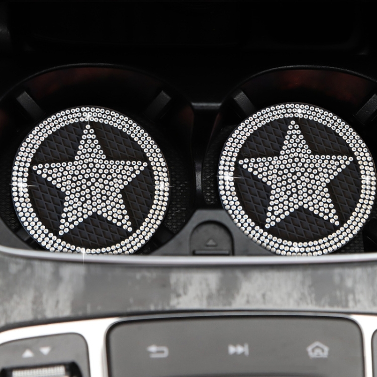 Rutschfester, dekorativer Wasseruntersetzer für Autos mit fünfzackigem  Stern und Diamanten (schwarz)