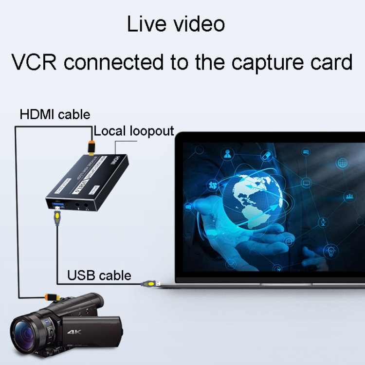 JINGHUA Z812 USB a HDMI Tarjeta de captura de vídeo Dispositivo de grabación de juegos en vivo - 3