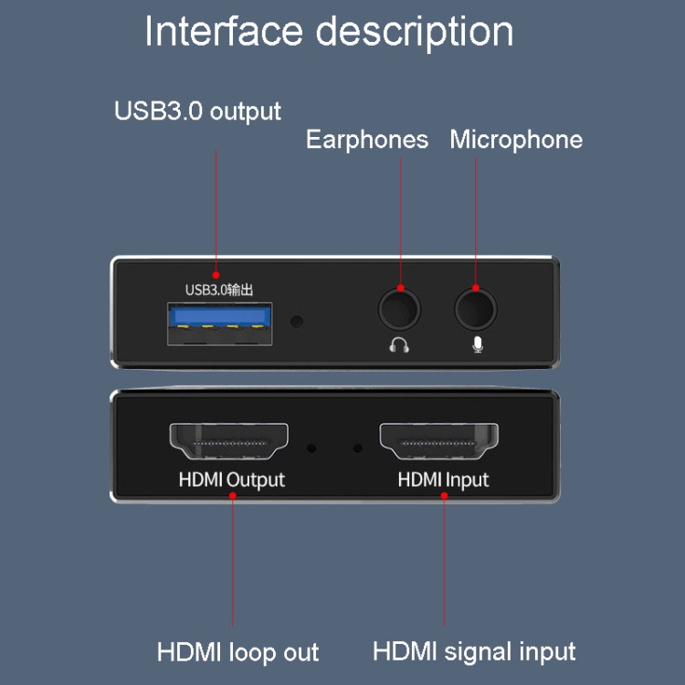JINGHUA Z812 USB a HDMI Tarjeta de captura de vídeo Dispositivo de grabación de juegos en vivo - 7
