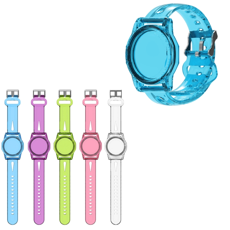 For AirTag PC+TPU Transparent Watch Strap Tracker Protective Case Anti-lost Device Cover, Color: Blue For AirTag PC+TPU Transparent Watch Strap Tracker Protective Case Anti-lost Device Cover, Color: Blue