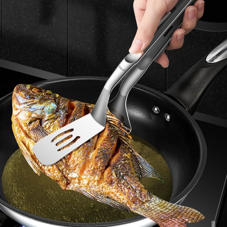 Kacheeg Stainless Steel Fish Spatula With Lock Kitchen Grill Scoop