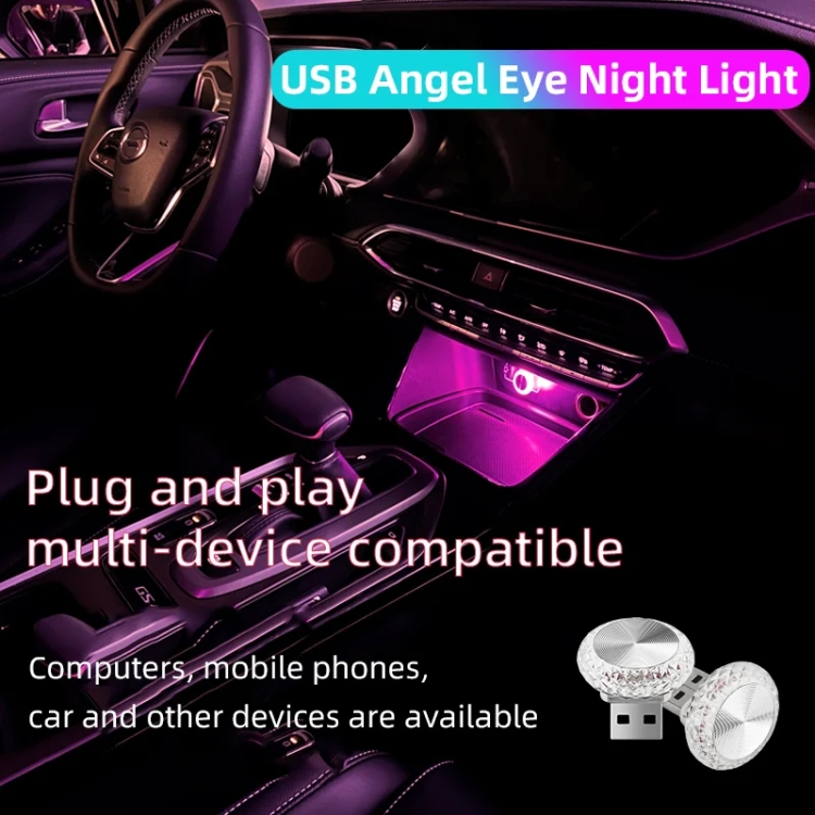 Tipo di fungo USB per auto Luce ambientale LED Luce notturna