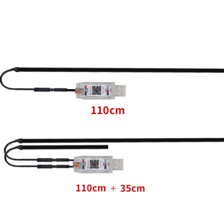 Interni auto in fibra ottica luce fredda RGB lampada ambientale centro luci  d'atmosfera vano piedi fantasma, stile: uno a uno 110 cm (doppio controllo  colorato)