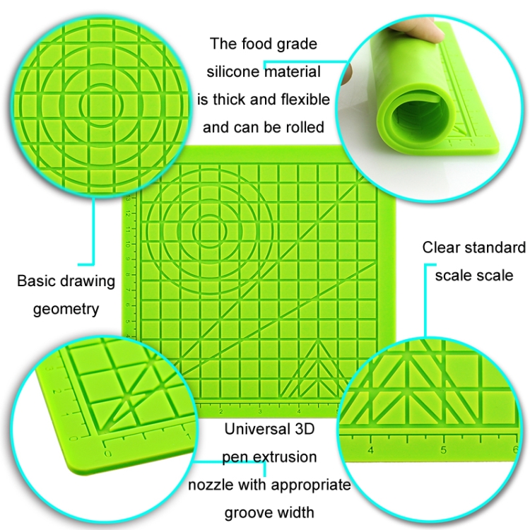 Tapis de dessin en Siliconen stylo 3D + protecteur de doigt - Filament -  Printer 3D 