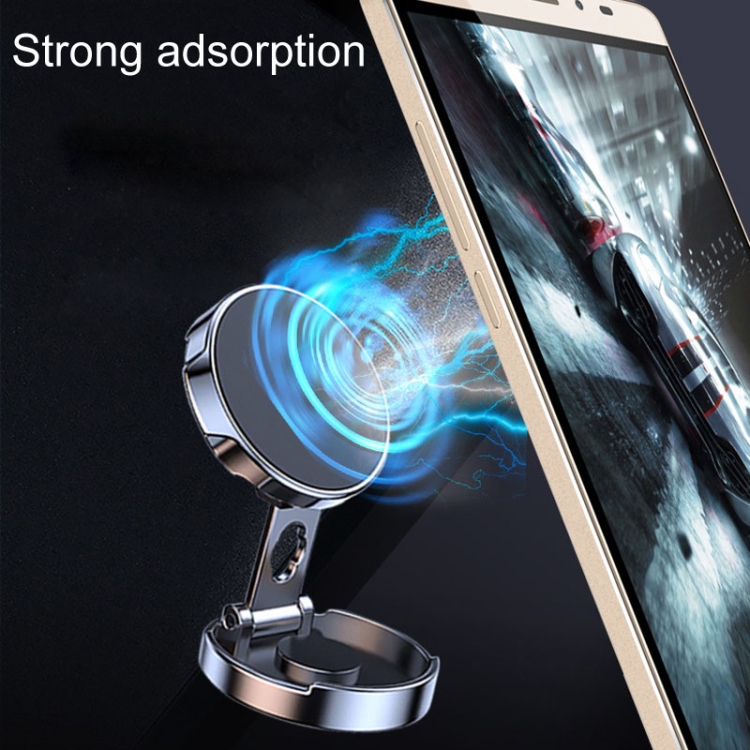 Magnetic Car Phone Holder Automobile Rotatable Multifunctional Folding Stands(Black)